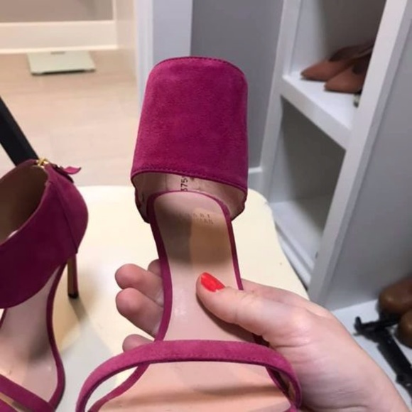 Stuart Weitzman Nudist Heel - Fuchsia Pink - Picture 2 of 8
